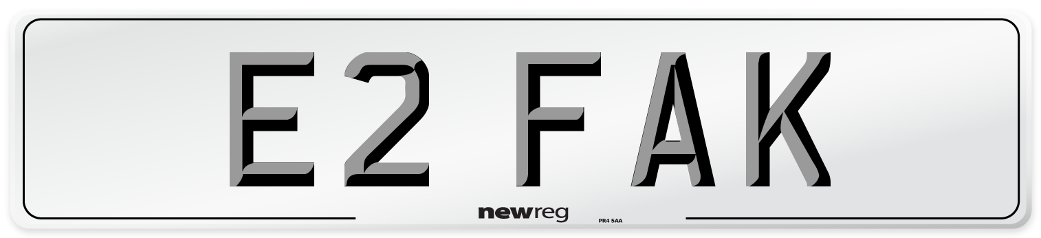 E2 FAK Number Plate from New Reg